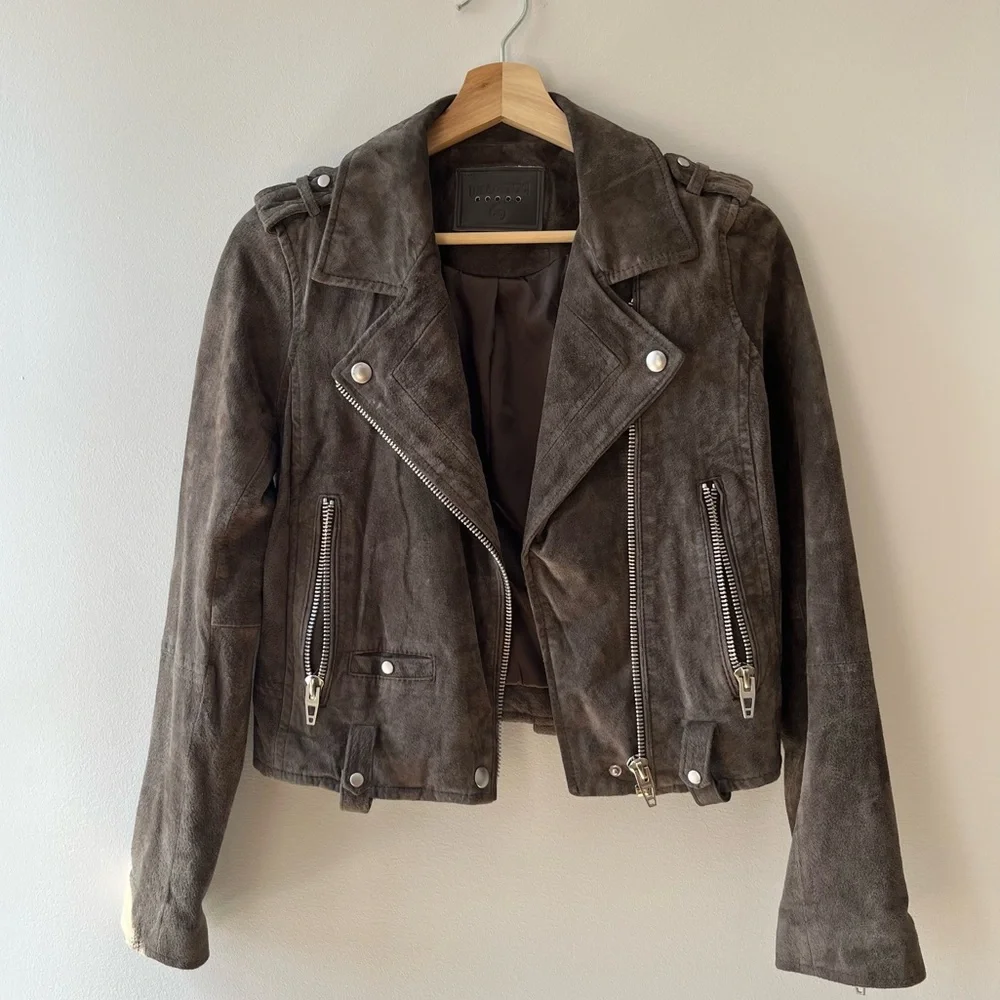 ⚡️MUST GO free shipping! BLANKNYC 100% Leather Suede Moto Jacket - XS - Brown - Picture 3 of 13